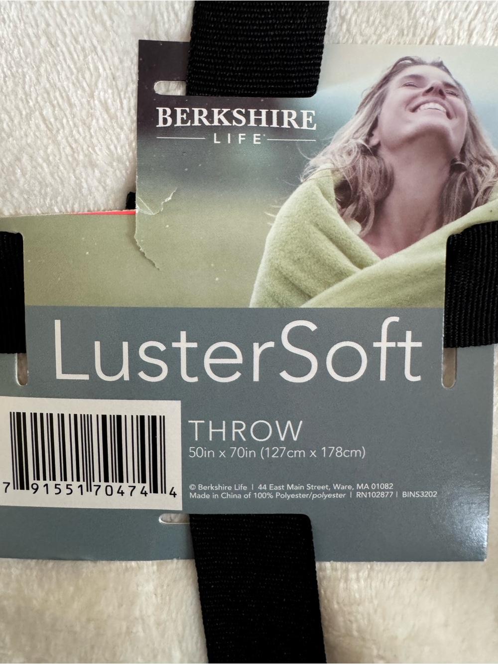 New!! Berkshire Life LusterSoft Throw - White